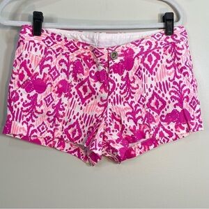 Lilly Pulitzer Liana Shorts Size 4 in Magenta Tons of Fun Pink White Print
